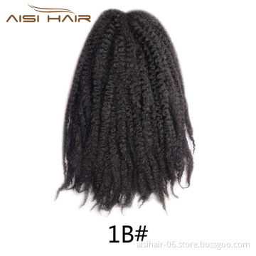 Aisi Hair Synthetic Marley Crochet Braids Hair Soft Afro Kinky Crochet Braids Hair Extensions for Black Women